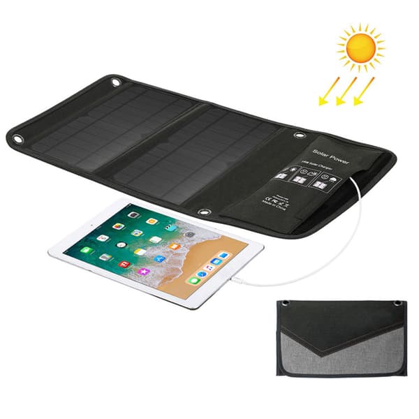 14W USB Foldbar Soloplader Effektiv Powerbank til Telefoner