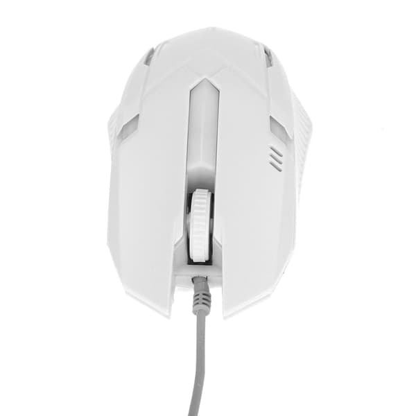 Ergonomisk bakgrunnsbelyst USB-mus for Macbook, Laptop, PC - Hvit