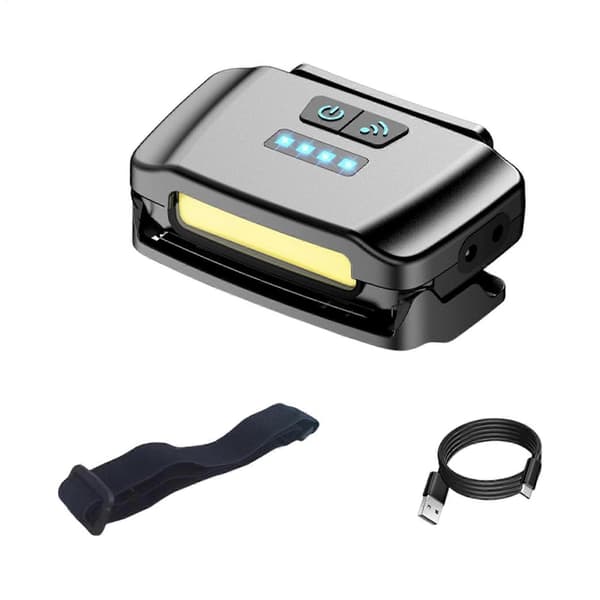 【BQ】LED Sensor Hodelykt Fiskehatt Klipslys Høyintensitets Ultrasterk Hodelykt Camping Vanntett Hodelykt
