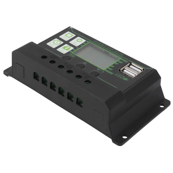 Solar Charge Controller LCD-display Dobbelt USB-port PWM-opladning ABS 5V Solpanelregulator til solpaneler 80A