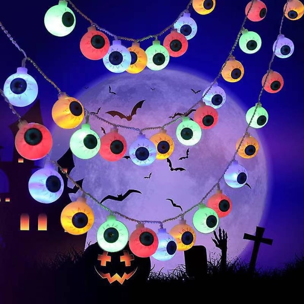 New Halloween Funny Horror Eyeball Led Ghost Festival Lights String Festival Decoration Lights color 1