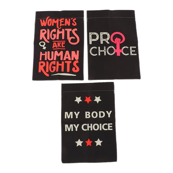Haveflag til kvinders rettigheder abortlov udendørs banner