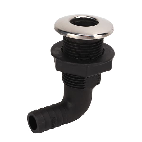 3/4 tommer Marine Albue Nylon Skrog Slangeforbindelse Sort Marine Hardware