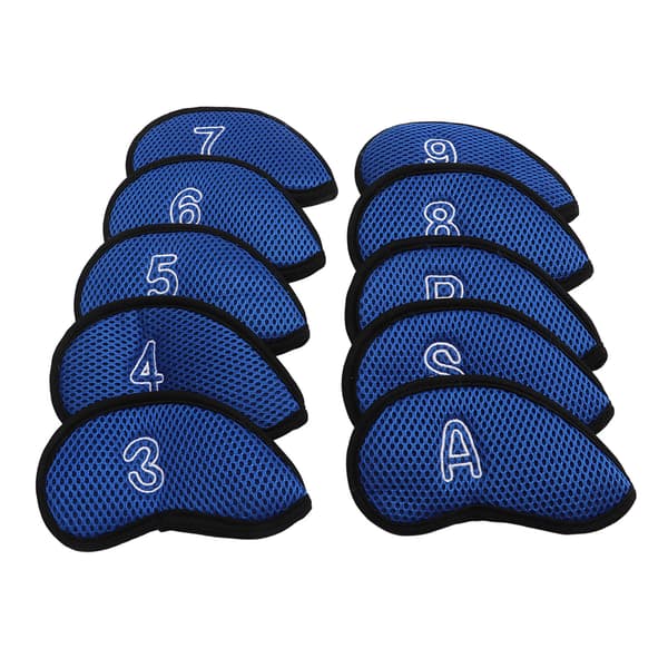 10 stk. Kongeblå Golf Jern Headcovers med Numre