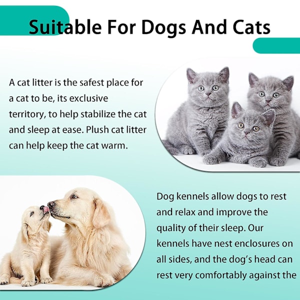 Flannel Simple Square Kæledyrsstrøelse Blød Komfortabel Dybsovende Katteseng Hundeseng L