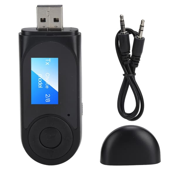 2 i 1 Bluetooth-adapter Bluetooth 5.0 Audio Mottaker Sender med Håndfri Funksjon