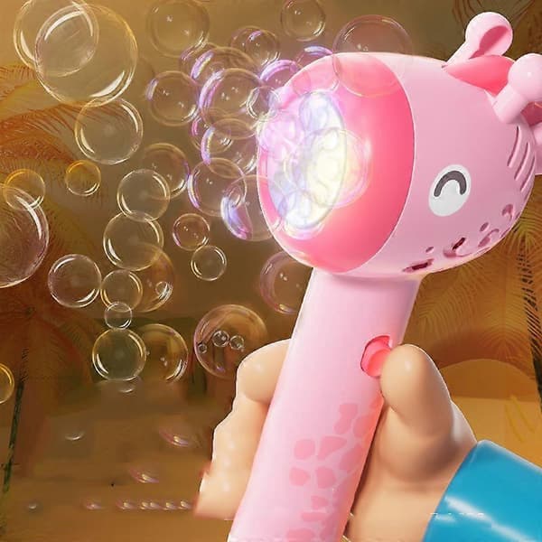 Automatisk boblemaskinelegetøj - Lysende hjorteboblepuster til børn Giraffe bubble wand