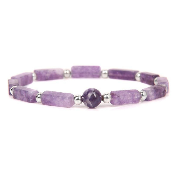 Naturlig ametist rektangulärt armband Simple Fashion Charm Armband för kvinnor amethyst