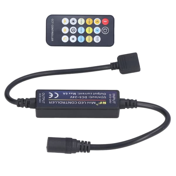 Mini RF Dimmer LED Fargetemperaturkontroller 17 Taster Stripelys