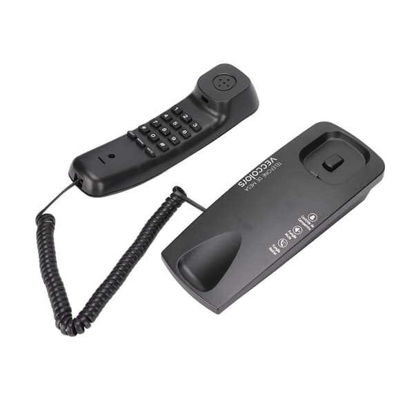 KXT1042 Fastnettelefon til vægmontering til kontor, hjem, hotel, badeværelse (sort)