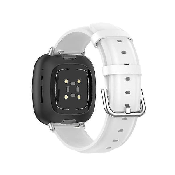【BQ】Ekte lærreim for Fitbit Versa 4 / Sense 2 White