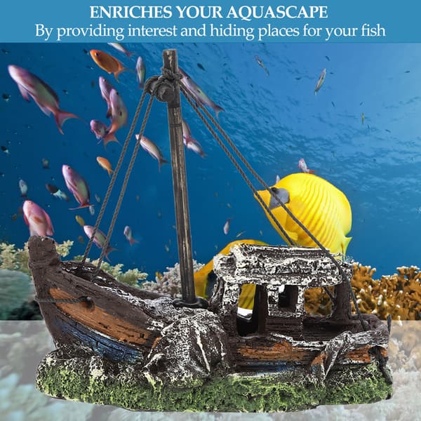 High Simulation Resin Shipwreck Aquarium Decoration
