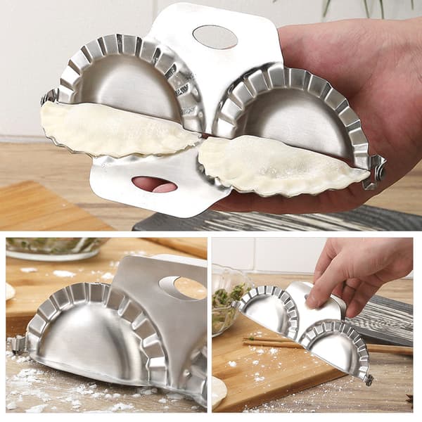 Dumplingklemme i rustfritt stål, dobbelthodet manuell dumplingform, dumplingmaskin