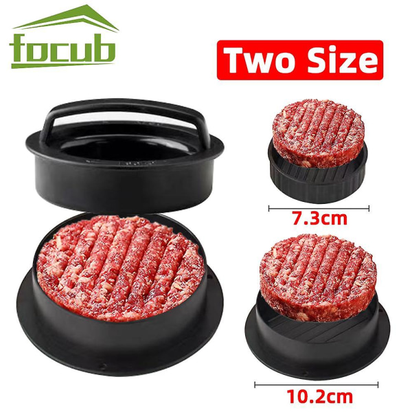 Abs Hamburger Köttpressmaskin Rund Form Non-stick fyllda hamburgarebiffar Nötkött Grill Konditorivaror Form Kökstillbehör ABS Black Single Set