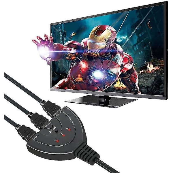 Hdmi-kytkin Hdmi Pigtail Switch -jakaja 3 In 1 Out