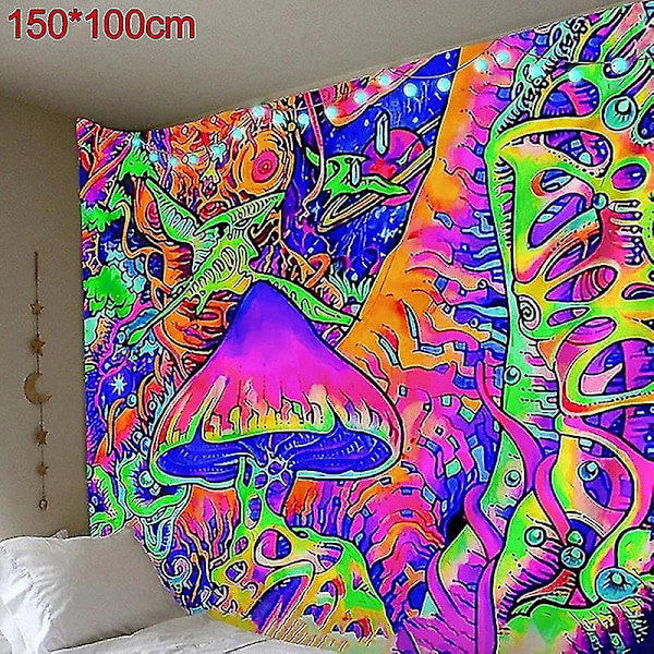 Trippy Mushroom Tapestry Psykedeelinen taide seinäpeitto kodin sisustus 150x100cm
