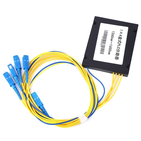 PLC Fiber Splitter Single Mode Lavt Indsættelsestab 1X4 SC/UPC Interface til Hjemmekabling