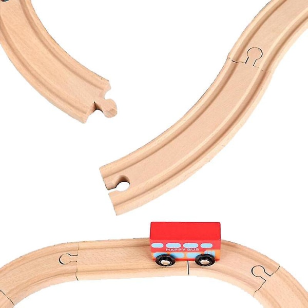 Hhcx-nyt træspor jernbanetilbehør Bridge Train Station Tunnel Cross Fit Foot All s Wood Track Pædagogisk legetøj til børn 1pc Deformation rail
