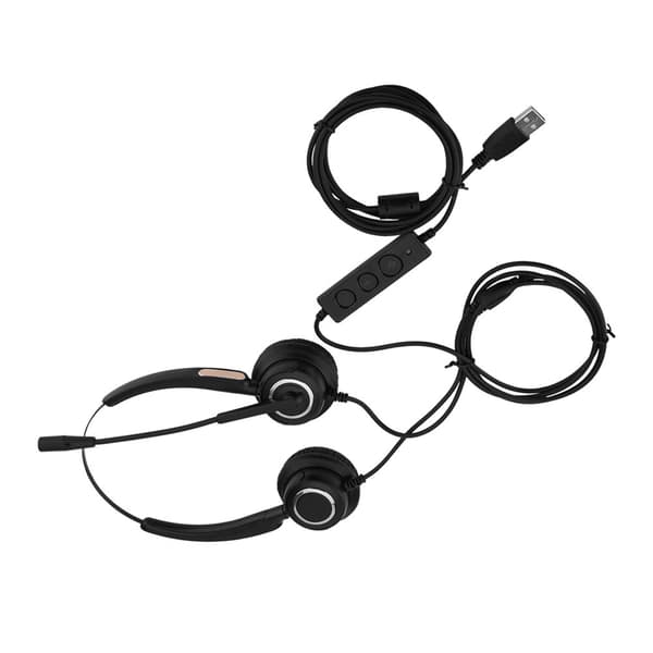 Let USB Call Center-headset med støjreducerende mikrofon