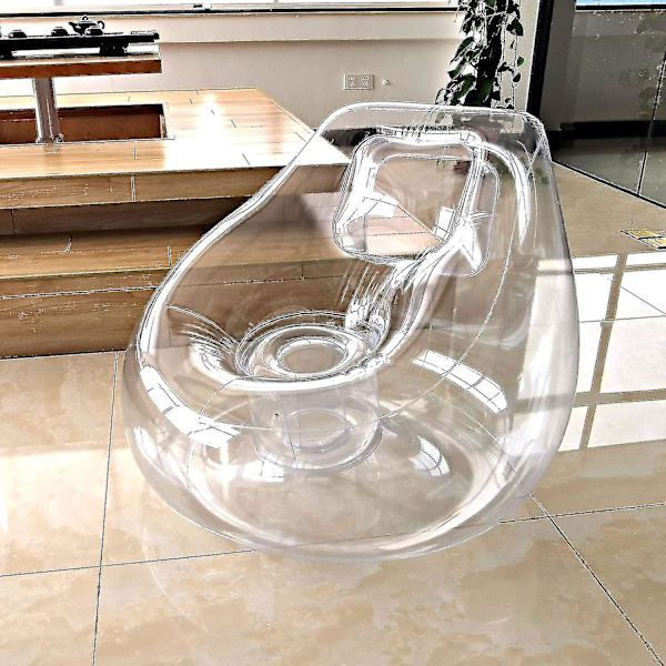 Transparent Uppblåsbar Soffa Stol Soffa, Campingmöbler, Soffa Bean Bag Lazy Soffa Stol Med Fotpump För Hem/kontor/ute/resor/camping/picknick/