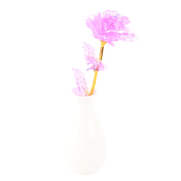 Guld Folie Ros Blomma Glödande Presentförpackning Alla Hjärtans Dag Mors Dag Present