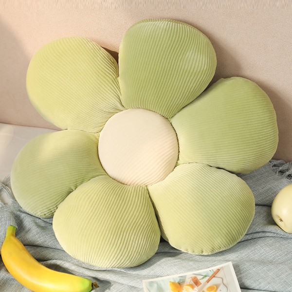ny stil Blomsterpude plyslegetøjssofapude solblomstepude Seks kronblade - grøn blomst 45cm