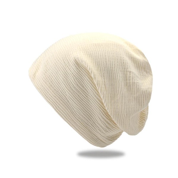 Casual Beanie Oversized Slouchy med andningsbar ull Klassisk vågmönsterdesign för födelsedag Jul Thanksgiving Day Present Beige