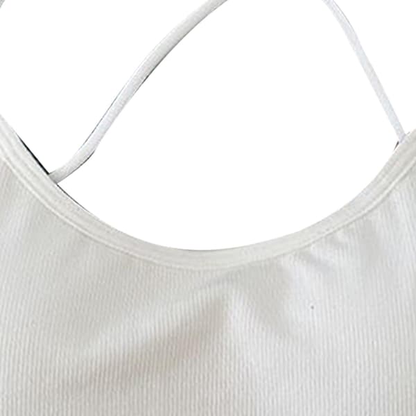 Dam Slim Fit Vadderad Spaghettiband Linne Vit One Size Vardagskläder