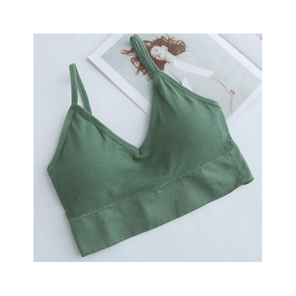 Yoga Sports BH Crop Top Väst Mjuk Stretch Bralette Buister Toppar - Beige
