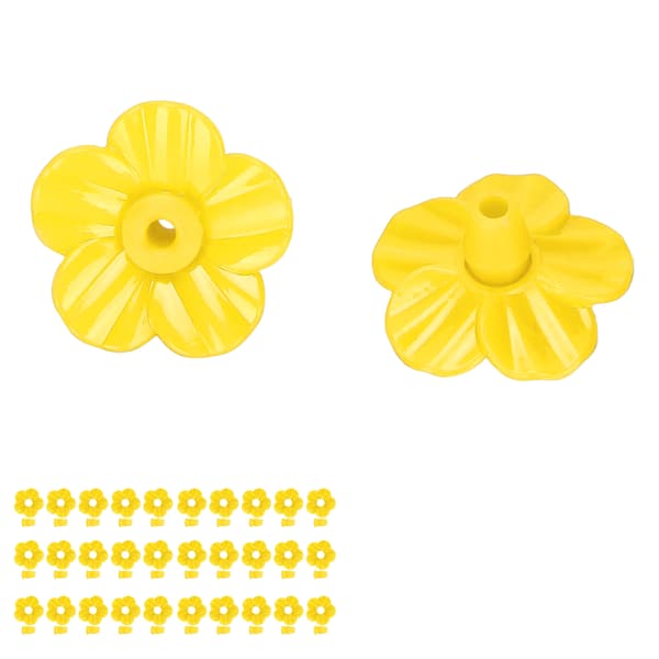 30 Sæt Flerfarvede Kolibrifoder Blomster Udskifteligt Fuglefodertilbehør Gul