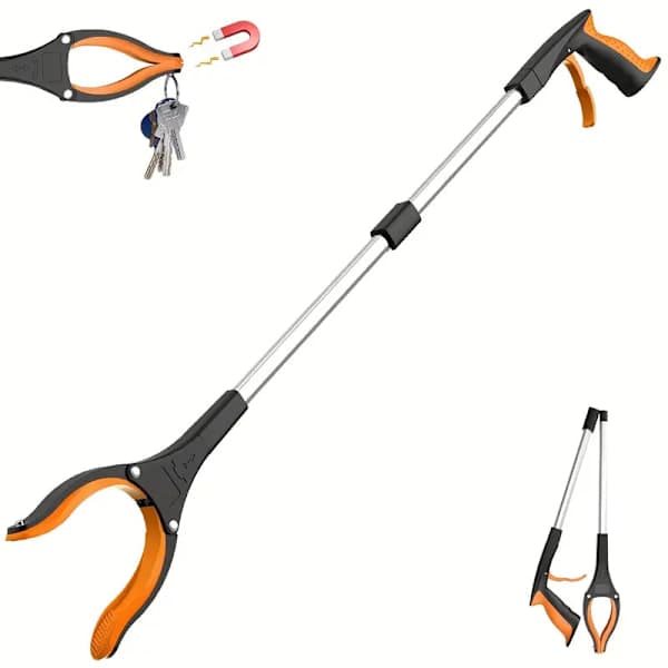 【BQ】Grabber, KY-Tech 81 cm Grabber for Adults, Foldable Grabber with Magnet, Helping Hand for Disabled Orange-FF- Orange