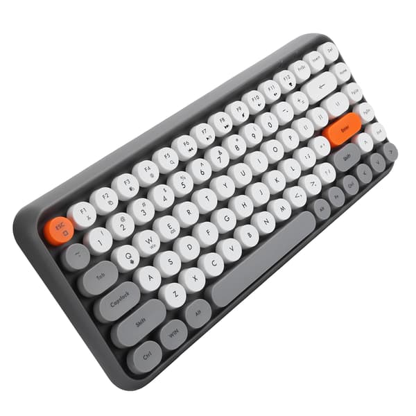 Ajazz 84-Key Retro Round Keycap Trådlöst Bluetooth-tangentbord - Spel & Kontorsmaterial