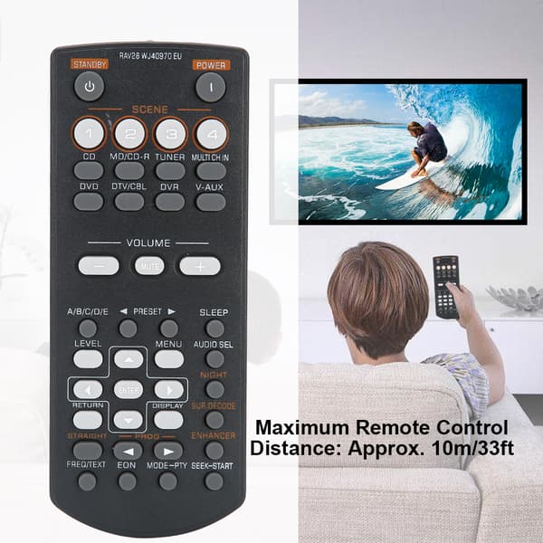 Yamaha RAV28 ABS Svart DVD Video Kontroller Fjernkontrollerstatning
