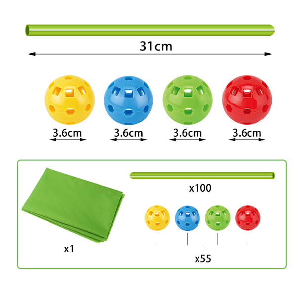 55 stykker gør-det-selv teltlegetøj, fæstningslegetøj til børn, fæstningssæt til børn