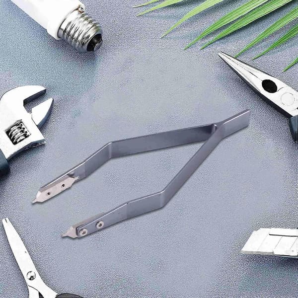 Rustfrit stål 7825 V-type ur-fjederstangspincet til ureparation Grey  black