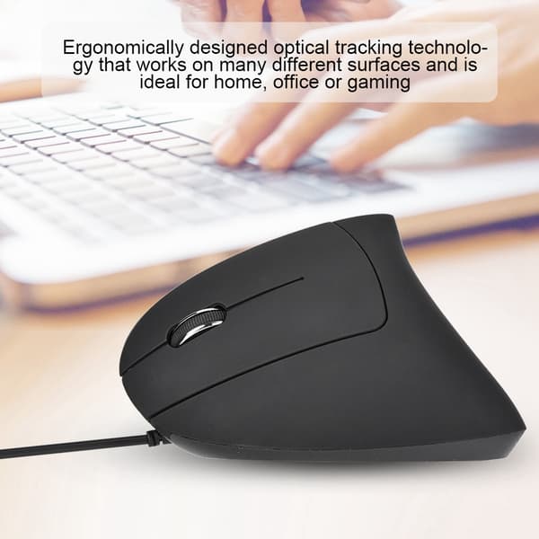 Ergonomisk venstrehåndsmus med USB-tilkobling