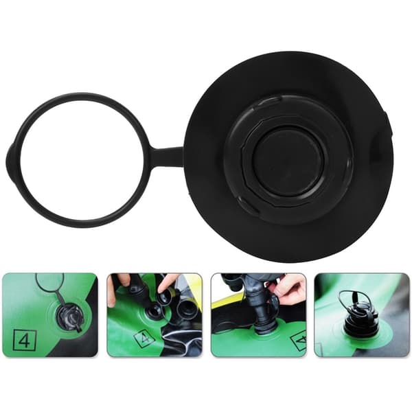 TPU 8-sidet ventil oppustelig kajakbåd dysebase PVC sort