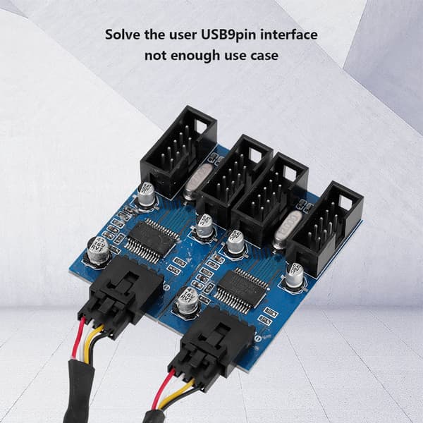 9-Pin USB Header Han til 4 Hun Udvidelseskabel