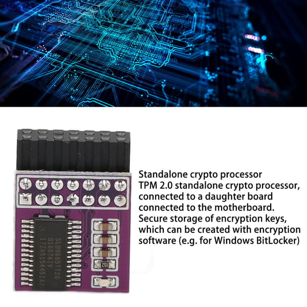 TPM 2.0 Krypteringssikkerhedsmodul 14Pin LPC Interface TPM 2.0 Modul til Win11 2.0 til ASUS Platform Lilla