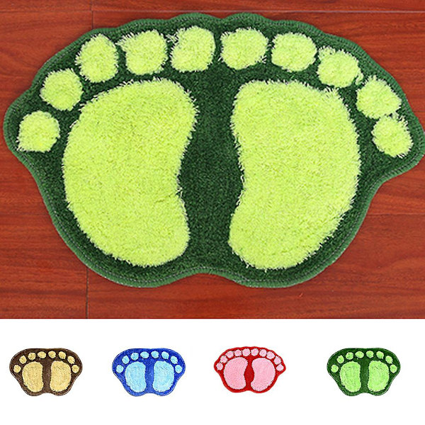 Fodaftryk Bademåtter Antislip Badeværelsesgulvtæppe Måtte Toilet Badeværelsesmåtte Bademåtte Tæpper Mikrofiber Mini Måtter Badeværelsestilbehør  Rød Red