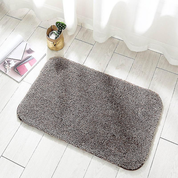 Skridsikre badeværelsestæppe Maskinvaskbar Bløde Absorberende Mikrofibre Mat Brown