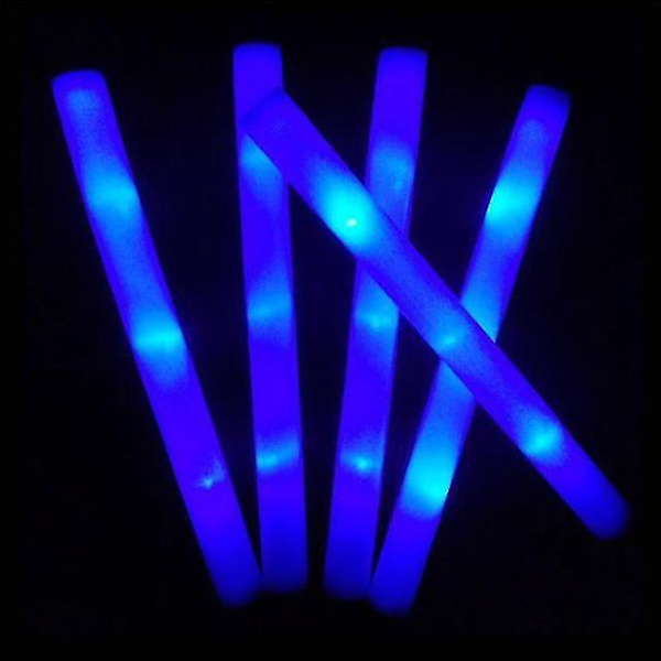 10 st Light-up Led Färgglada Foam Sticks Sponge Glow Sticks Batonger Glow Wands Blinkande ljus Stick Party Cheer Supplies Blue