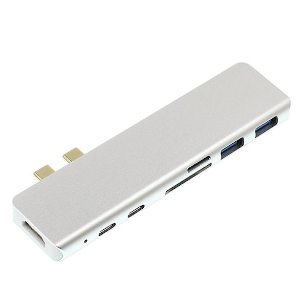 7 i 1 dockningsstation för Macbook 4k Hd dubbelhuvud typ C-adapter 1 i 7 1 in 7