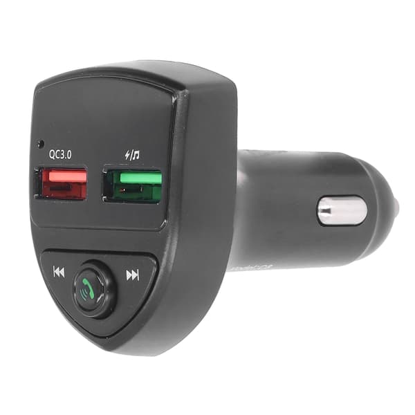 Bluetooth 5.0 Biladapter Dobbel USB Hurtiglading Trådløs FM-sender Håndfri Samtale LED-Bakgrunnsbelysning