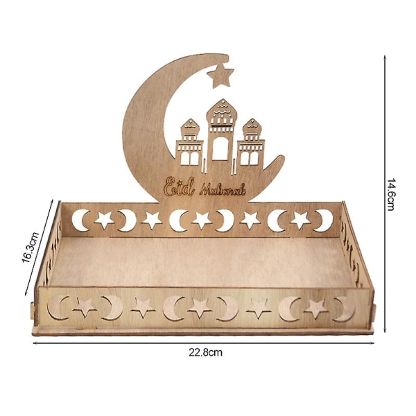 Puinen Eid Mubarakin ruokatarjotin Ramadan-koristelu kotikakkunäyttelyyn Islamin muslimijuhlatarvikkeet Ramadan Kareem Eid -lahjat 6