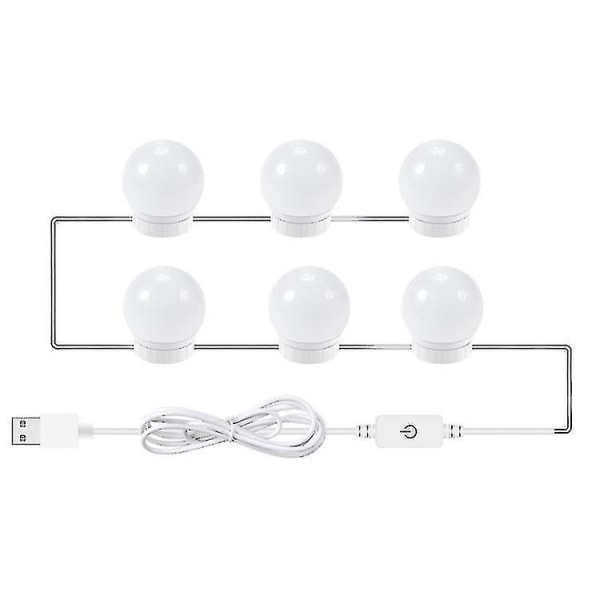 3 Temperaturlampa USB Simple Bath Makeup Lampor, Källa: 6 LEDiä