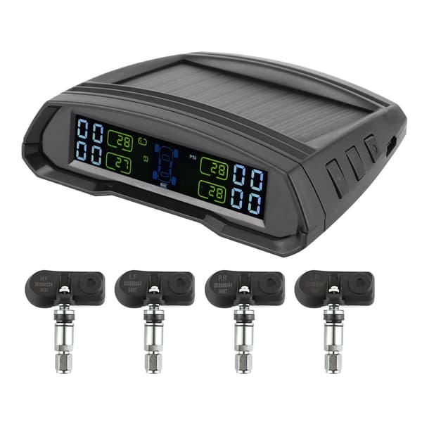 Trådløs dekktrykksmonitor solcelledrevet USB TPMS digital LCD-skjermsensor