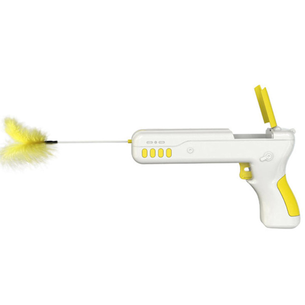Interactives Cat Toys Cat Rebound Wand-leksak med fjädrar och kattmynta för träningsleksak för inomhuskatt kattunge Yellow