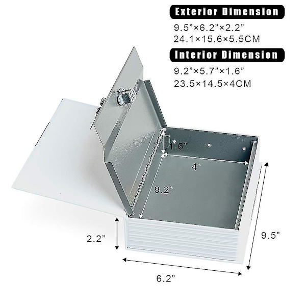 Avledningsbok säker förvaringsbox, Dictionary Secret Safe Can med säkerhetskombinationslås, Diversion Book Hidden Safe