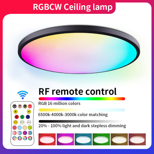 Smart WIFI LED Rundt Taklys RGBCW Dimbar TUYA Home Ambient Light